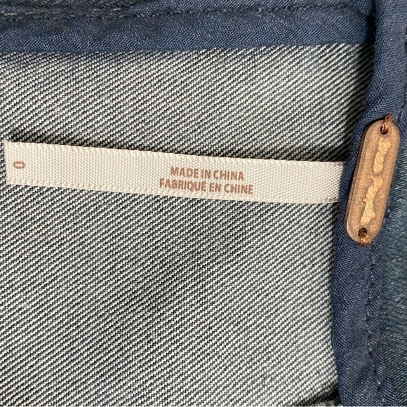 Free People Size 0 Gray Blue Denim Mini Stretch Skirt Zip Back Westminster NEW - Picture 10 of 11